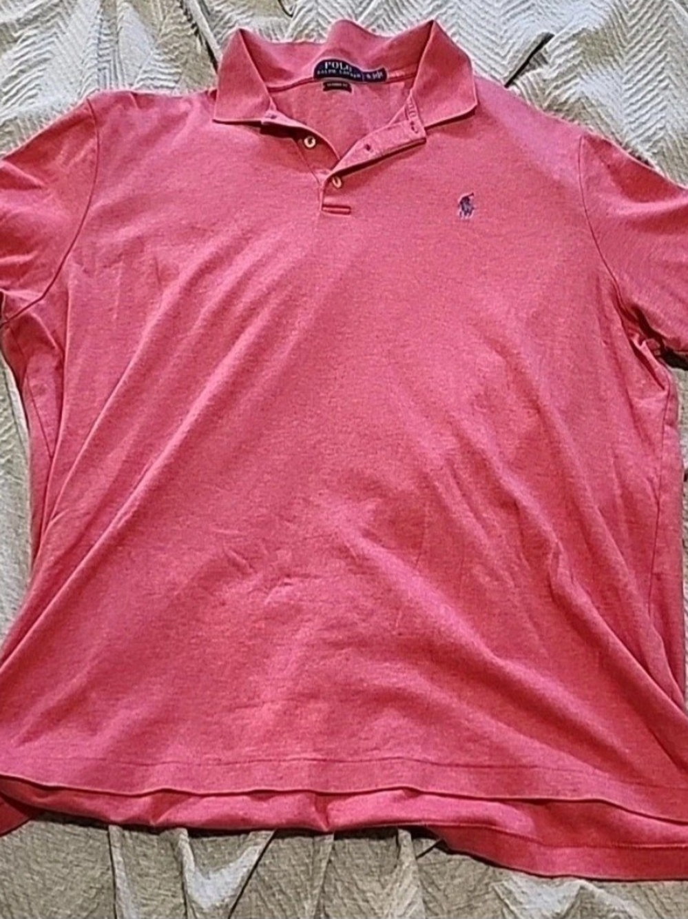Polo by Ralph Lauren Classic Fit Men’s XL 100% Cotton Coral Pink Short-Sleeve